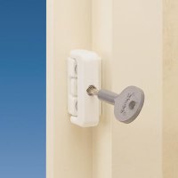 8K101M Wooden Window Lock - White - Pack of 4 with 1 Key