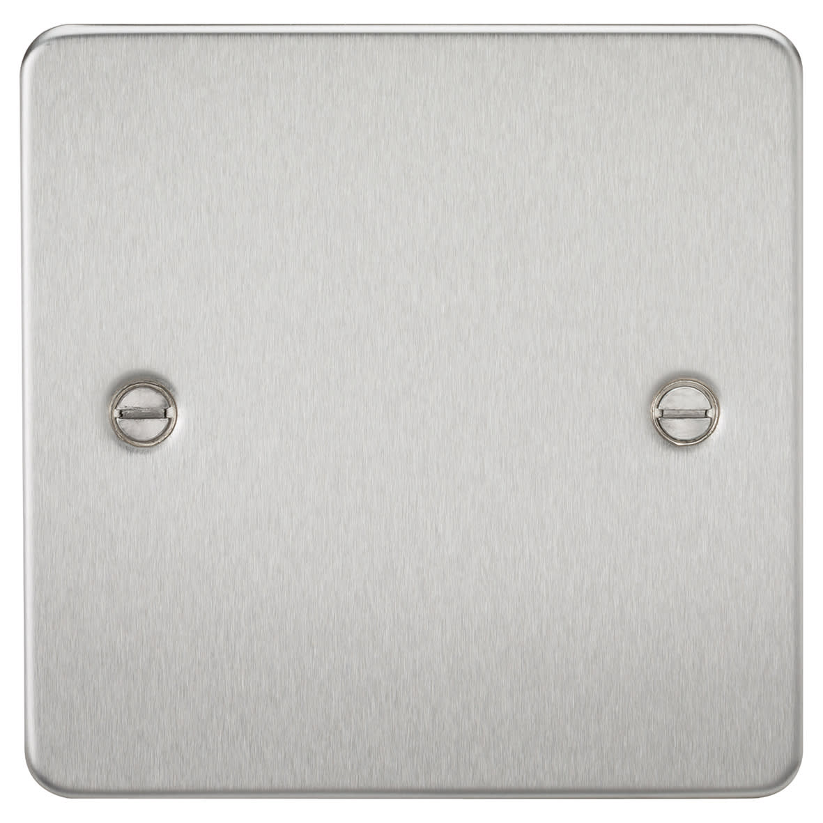 1 Gang Flat Plate Blank Plate - Brushed Chrome
