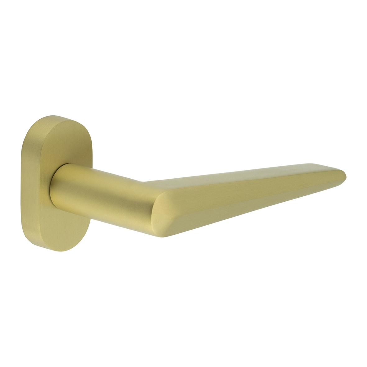 Satin Brass uPVC Multipoint Door Handles on Oval Rose - CR-107 Range