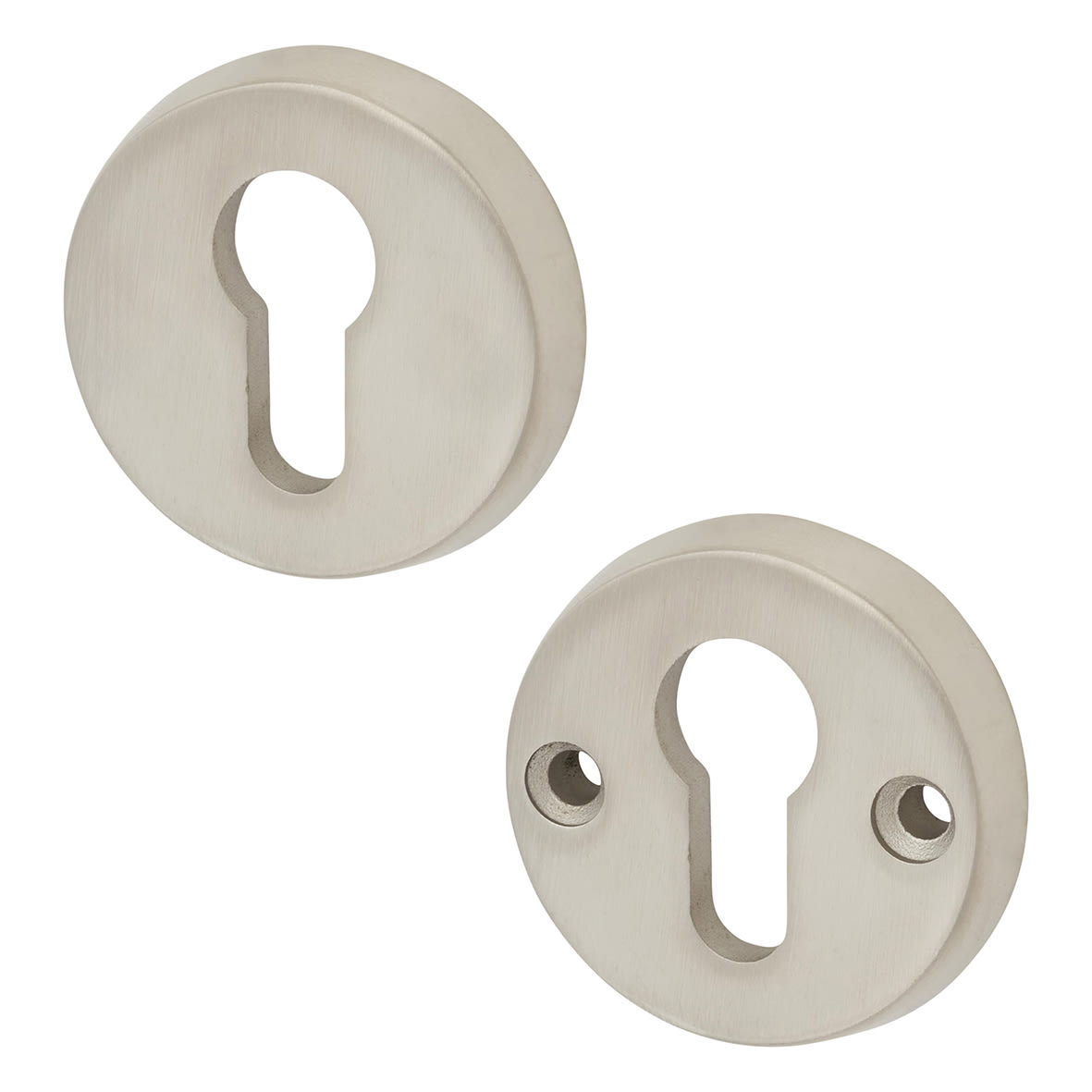 Anti-Ligature Escutcheon - 55mm Diameter - Euro - Satin Stainless Steel - Pair