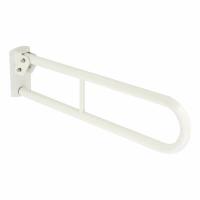 Hinged Support Grab Rail - 800 x 200mm - Stainless Steel - White Powder Coated