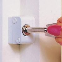 8K102 Wooden Push Button Window Lock - White - Pack of 2 with Key