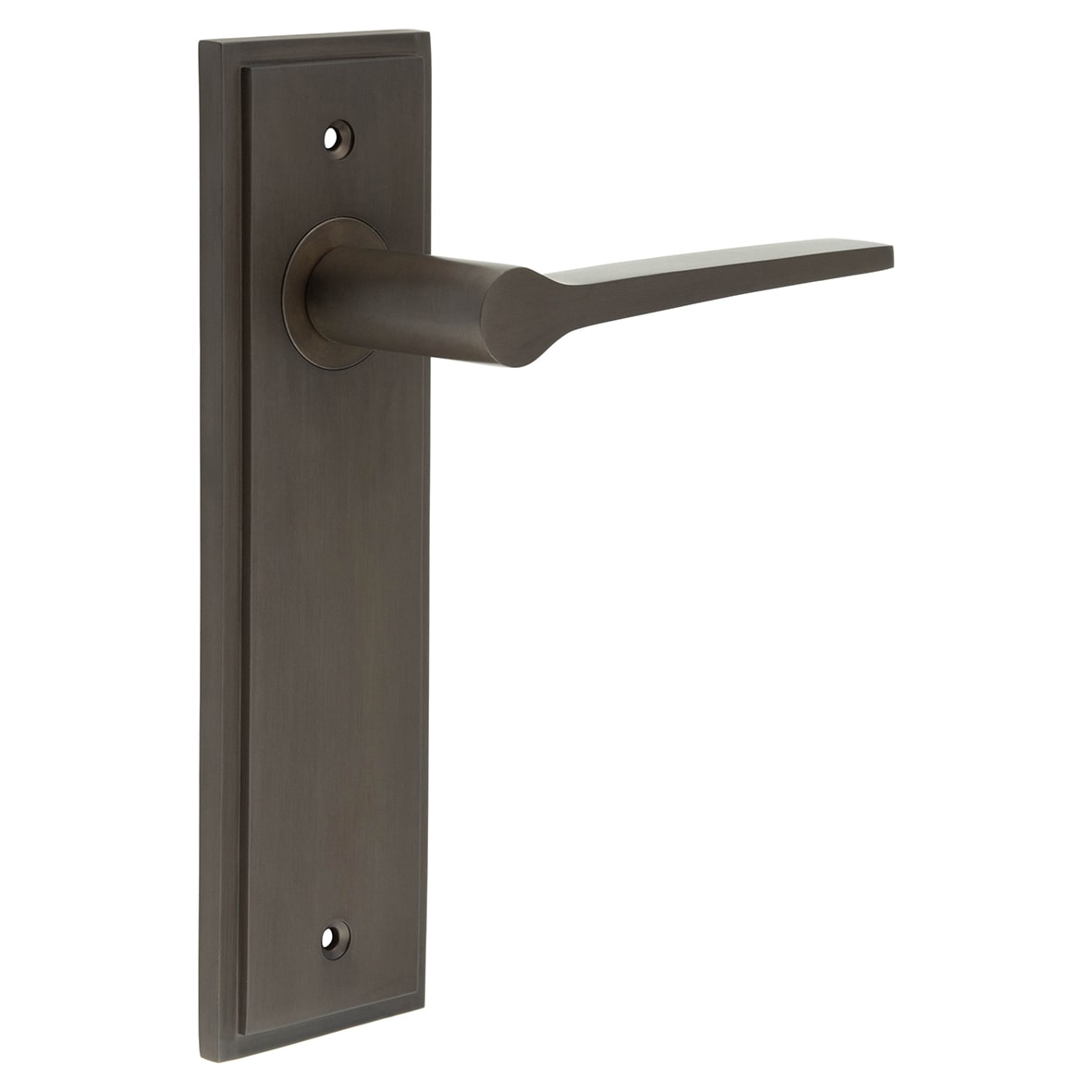 Dark Bronze Fire Rated Latch Door Handles - Knightsbridge - 200 x 55mm