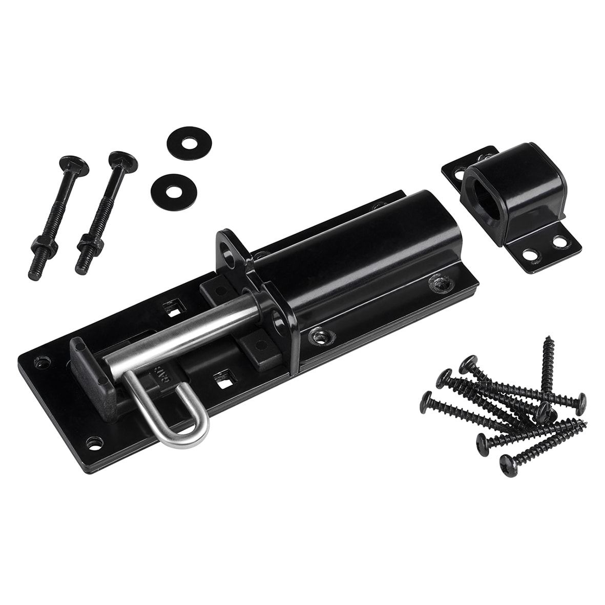 Advanced Heavy Duty Padlock Bolt - 180mm Length - Black Powder Coated