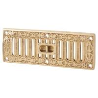 Decorative Hit & Miss Vent - 225 x 82mm - Polished Brass