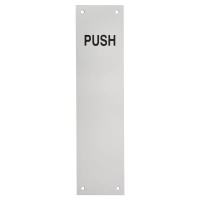 Aluminium Finger Plate - Push - 300 x 75 x 1.5mm - Satin Anodised