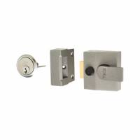85 Double Locking Nightlatch - 40mm Backset - Grey Case/Satin Chrome Cylinder