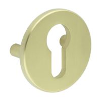 Bolt Fix Security Escutcheon - 52mm Diameter - Euro - Satin Brass