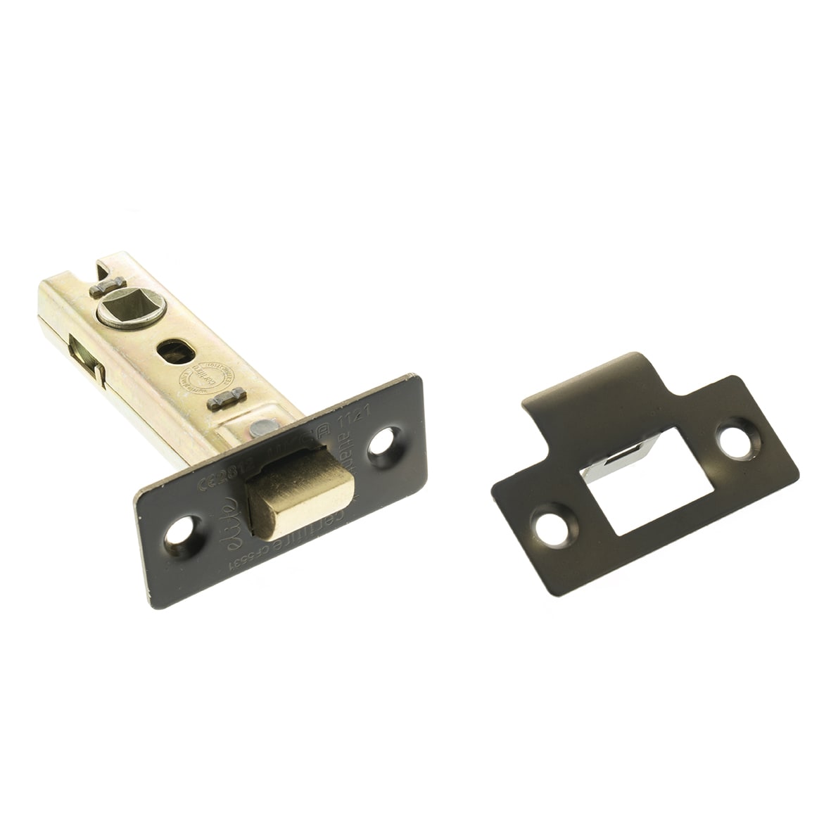 Fire-Rated Tubular Latch - 78mm Case - 57mm Backset - Square - Urban Dark Bronze