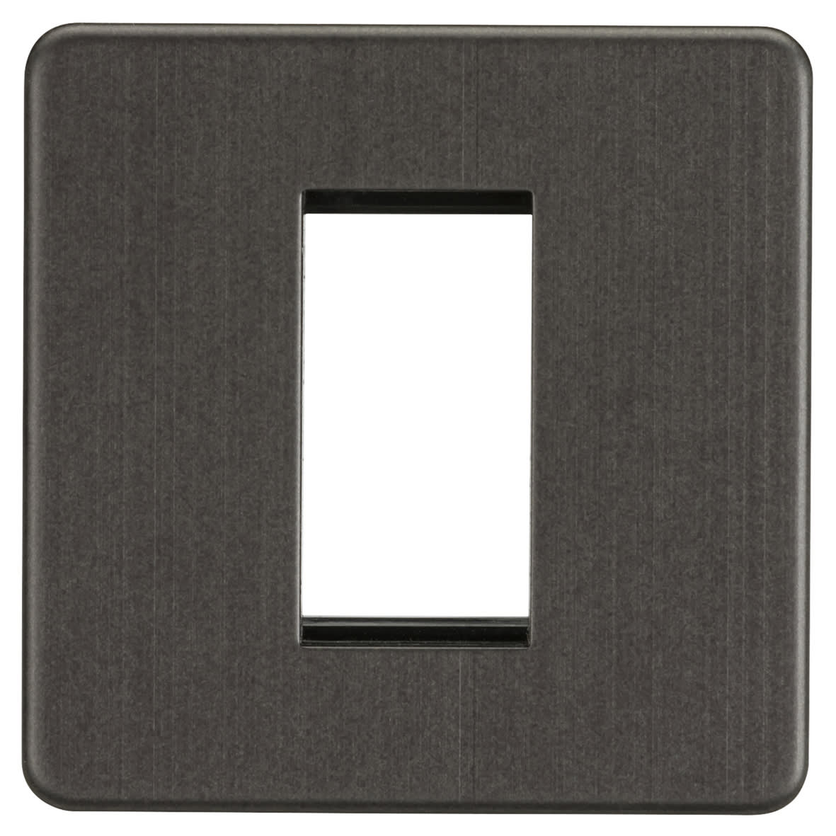1 Gang 1 Module Euro Screwless Faceplate - Smoked Bronze