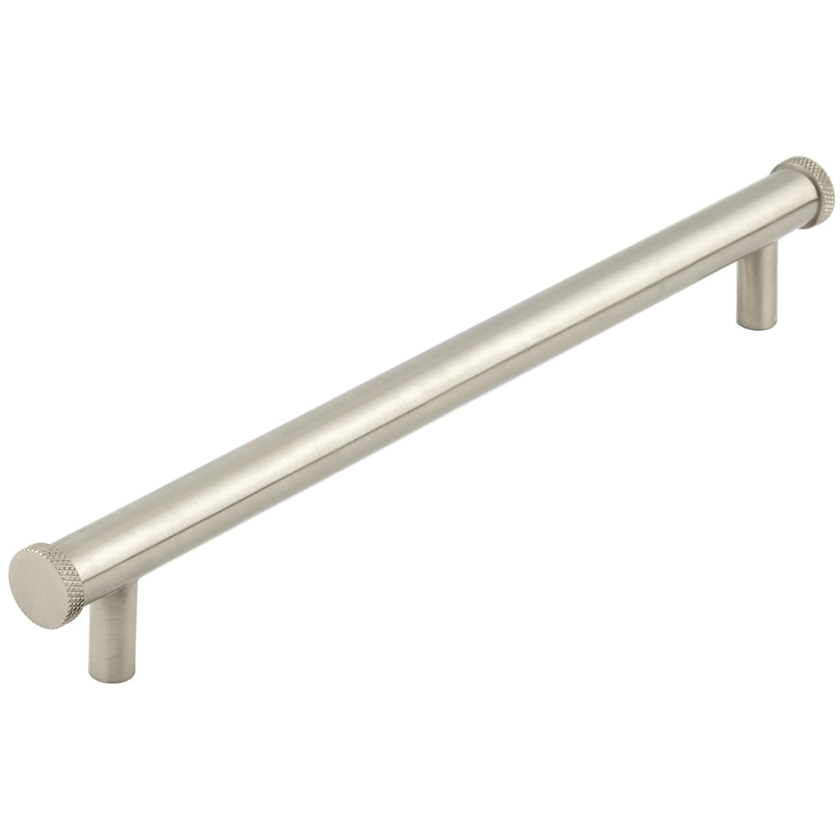 Wenlock 15mm Knurled T-Bar Cabinet Pull Handle - 224mm c/c - Satin Nickel