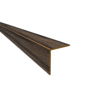 1000mm Self-Adhesive Plastic Angle - Equal Sided - 20 x 20 x 1mm - Dark Oak Effect