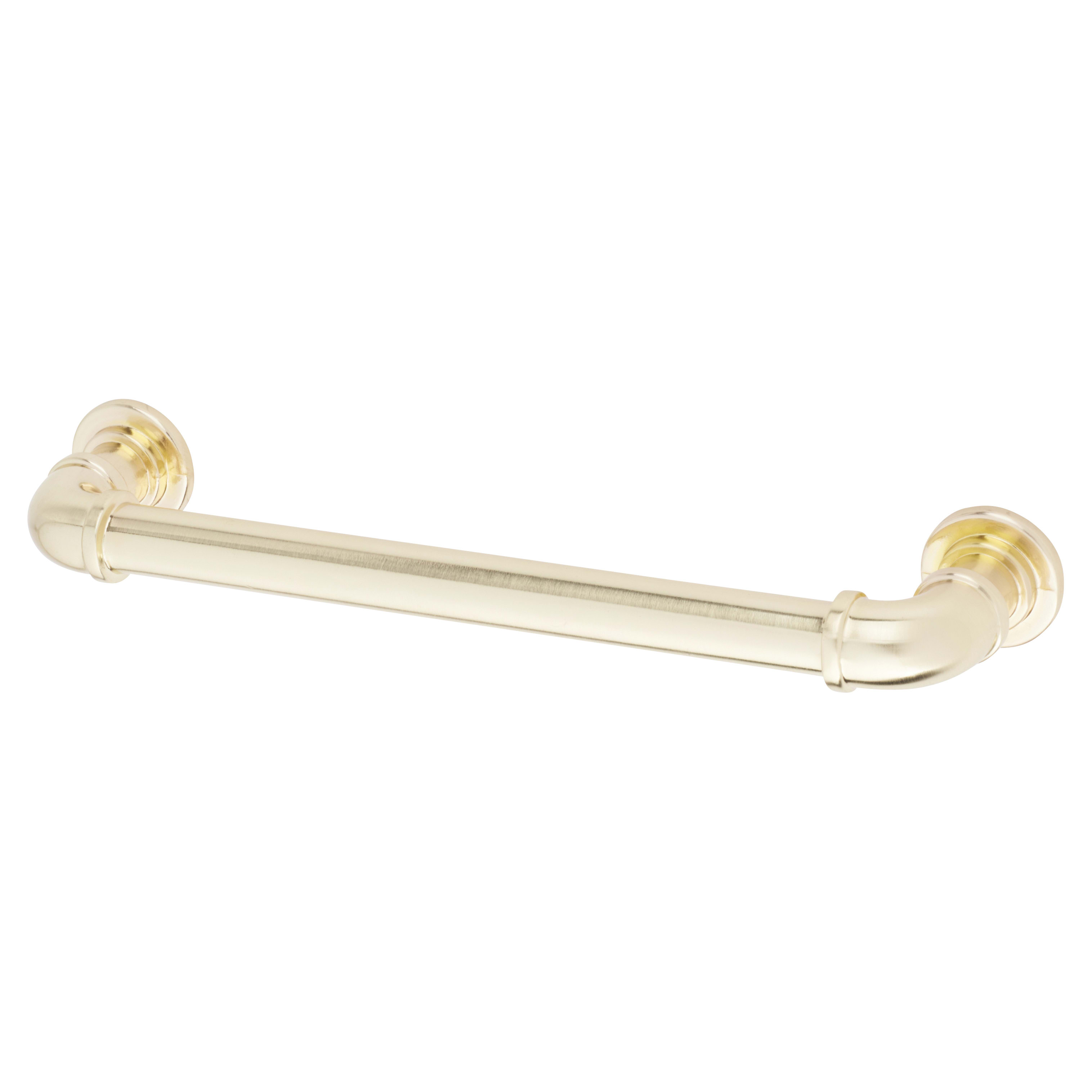 6mm Pipe Style D-Bar Cabinet Pull Handle - 160mm Centres - Satin Brass