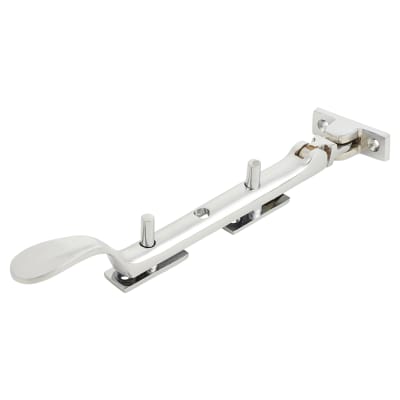 Cast Victorian Casement Window Stay - 8"/200mm Length - Polished Chrome
