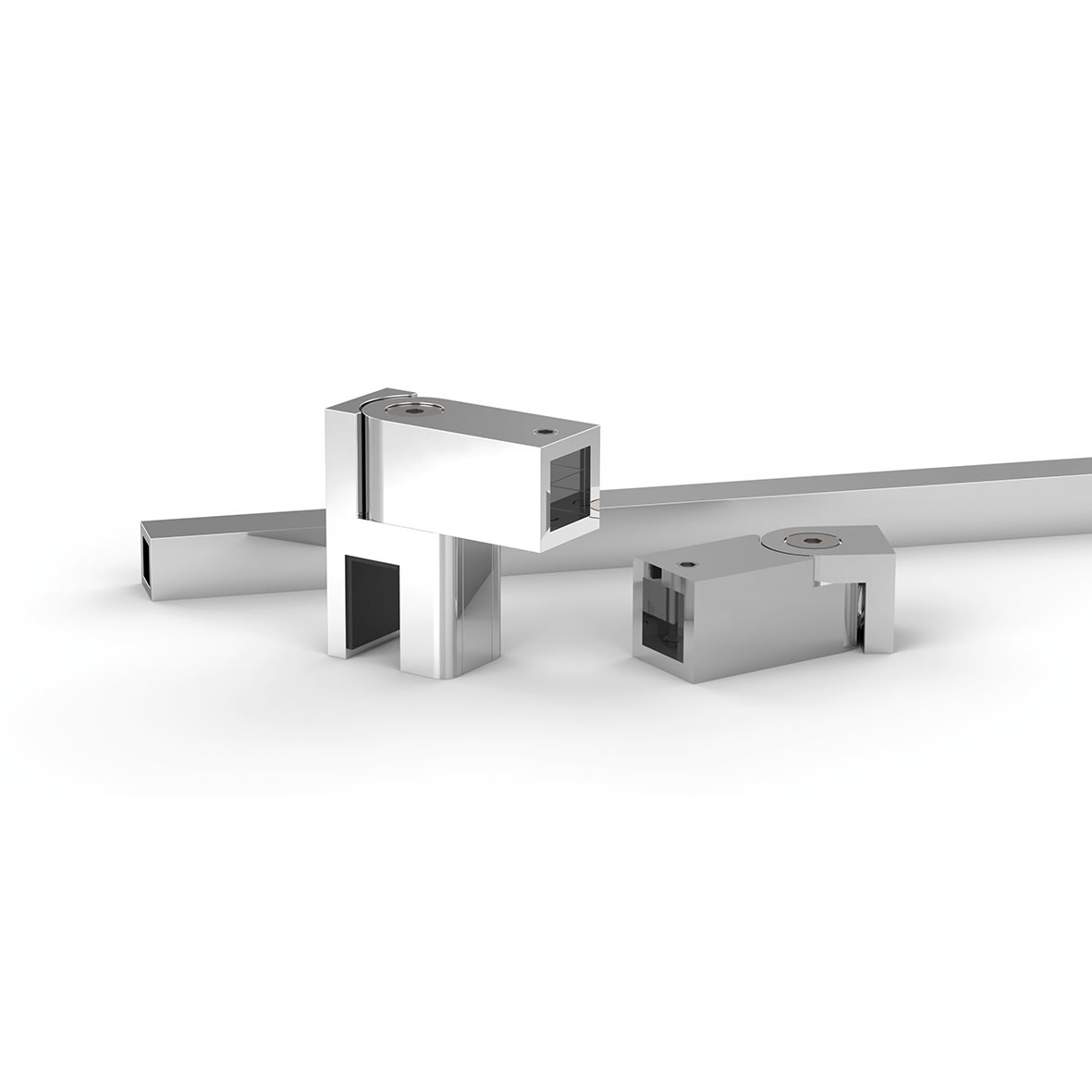 Reinforcement Bar Set - Square - 1210mm Length - Polished Chrome