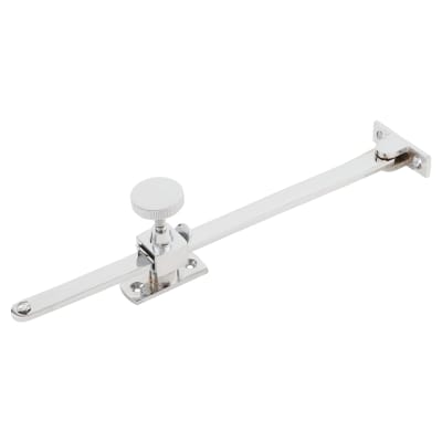 Budget Adjustable Screw Down Locking Casement Window Stay - 10"/250mm Length - PolChrome