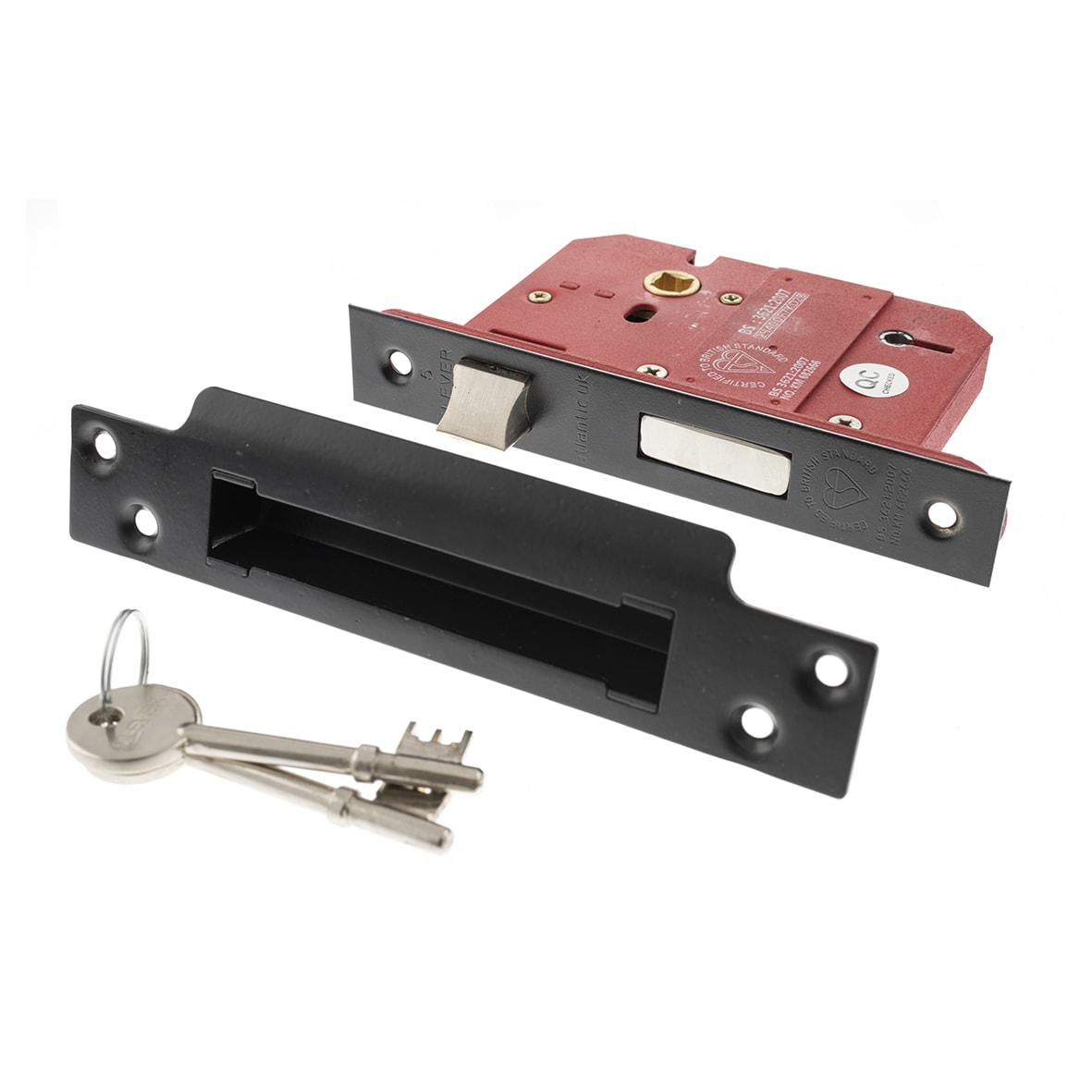 Bolt Through 5 Lever Sashlock - 77mm Case - 57mm Backset - Matt Black