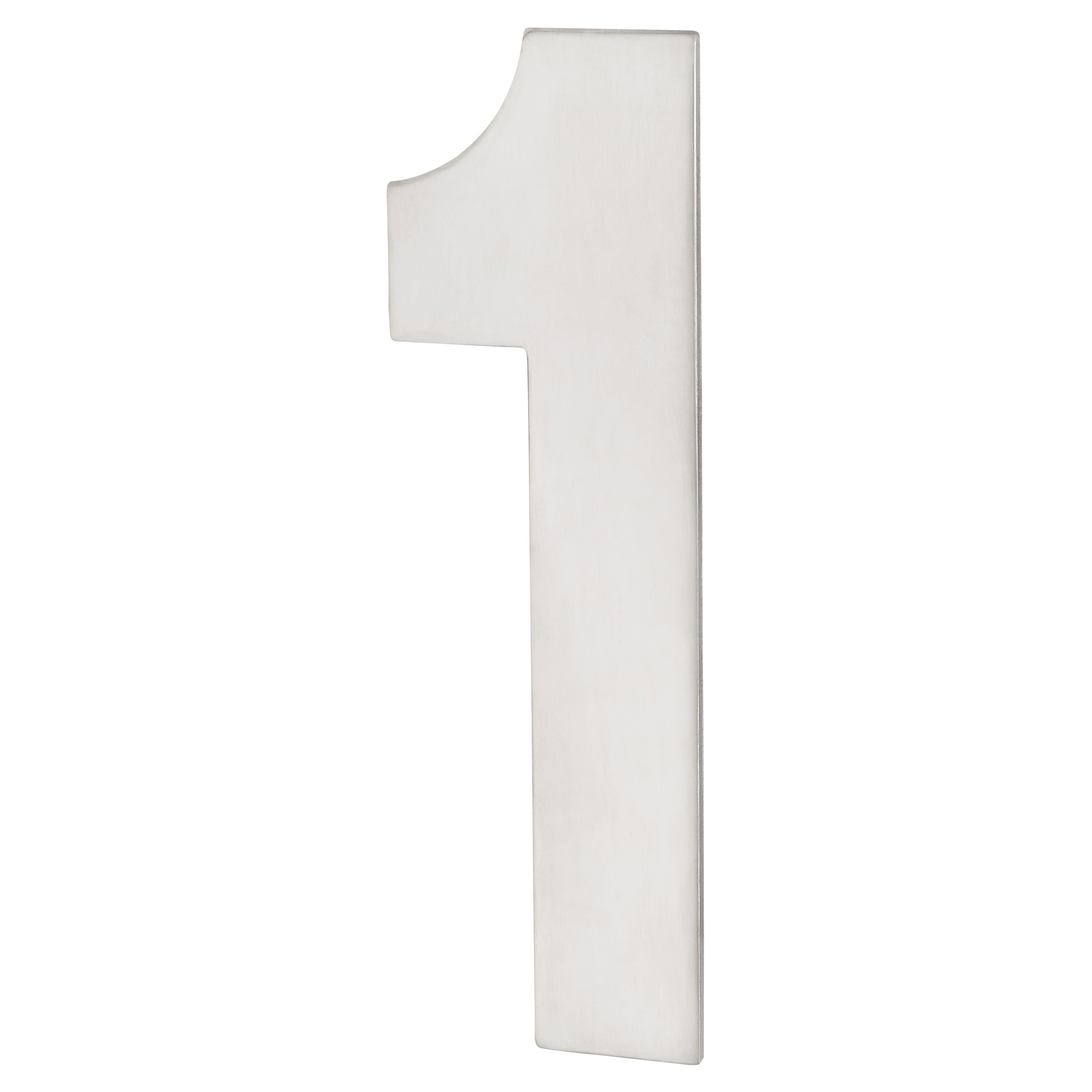 100mm Concealed Screw Fix Door Numeral - 1 - Polished Stainless Steel