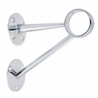 51mm Solid Brass Bar Rail Angled Stem Bracket - Polished Chrome