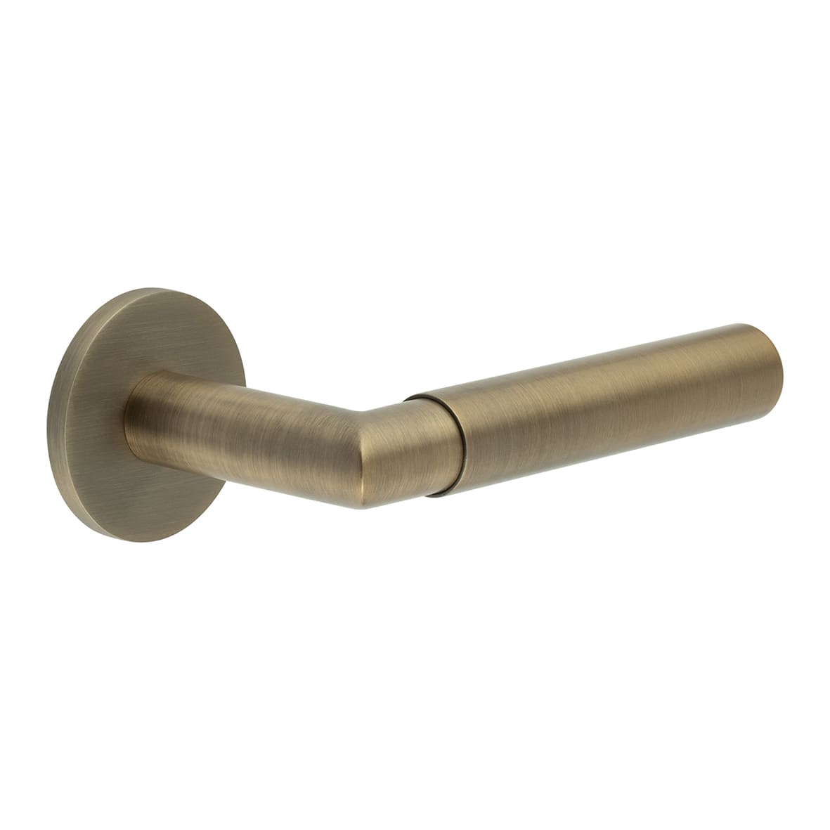 Antique Brass Fixed Dead Door Handles on Round Rose - CR-102 Range