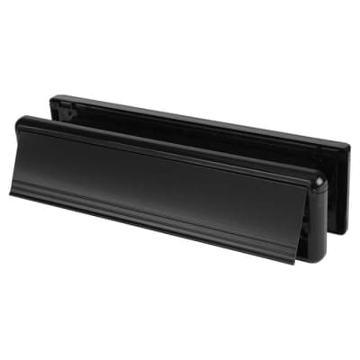 Seal Letter Plate - 265 x 70mm - Door Thickness 40-80mm - Black