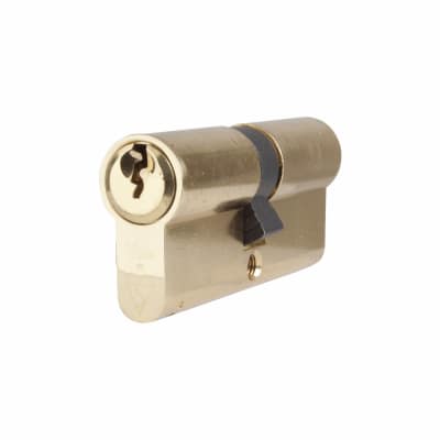 1 Star 6 Pin Kitemarked 80mm Euro Double Cylinder - 40 + 40mm - Pol Brass - Keyed Alike - Pair