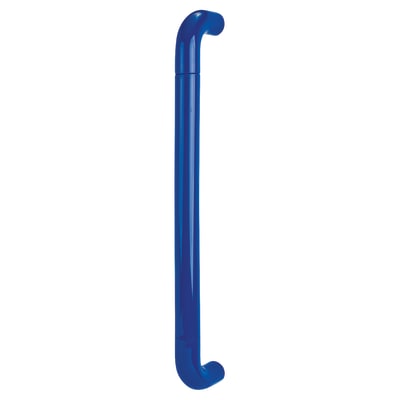 Cobalt Blue Nylon D-Bar Door Pull Handle - Bolt Fix - 600mm c/c