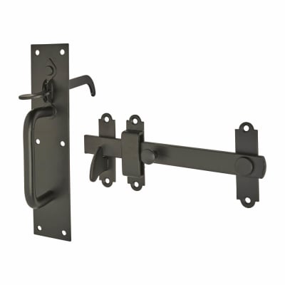 Heavy Duty Suffolk Gate Thumb Latch - 204 x 43mm - Black Galvanised