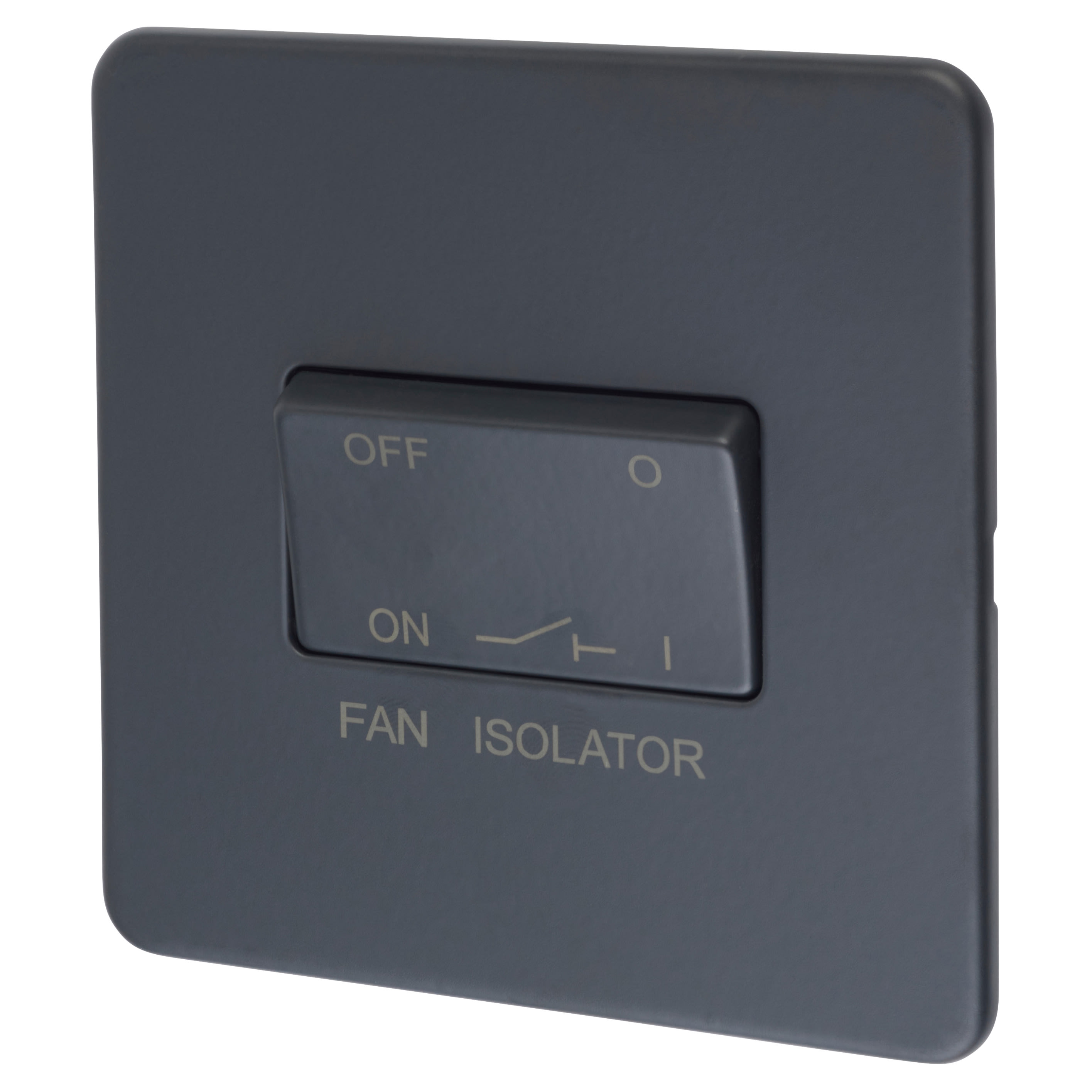 10AX 1 Gang Triple Pole Fan Isolator Switch - Anthracite Grey
