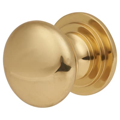 Victorian Turned Round Cabinet Knob - 25mm Diameter - Polished Brass
