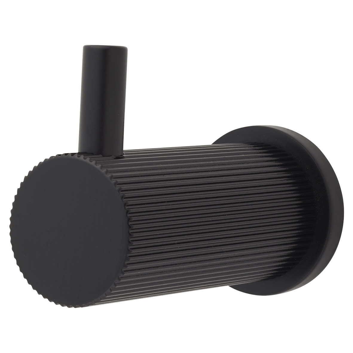 Brunel Diamond Reeded Single Coat Hook - 48 x 25mm - Matt Black