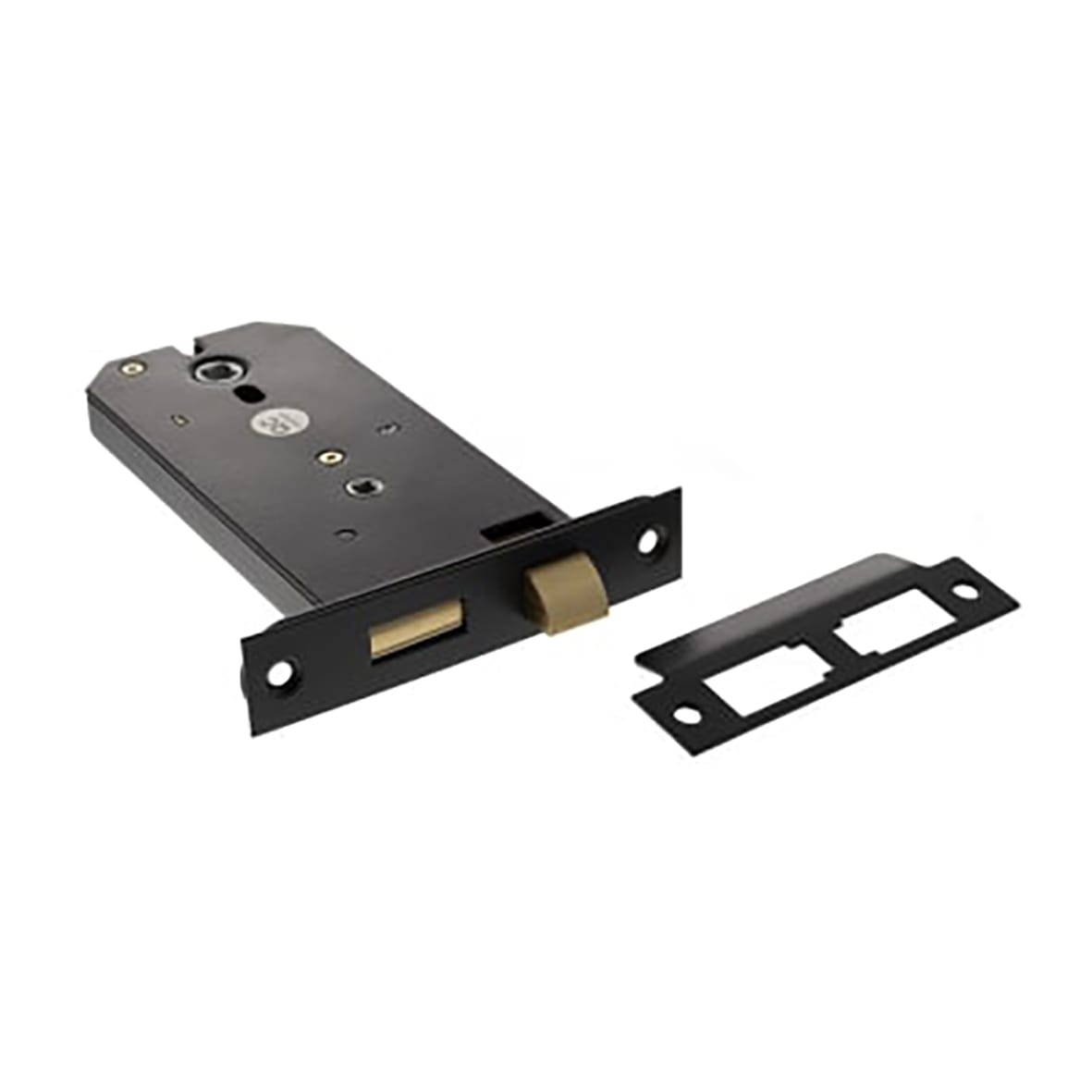 Bolt Through Horizontal Bathroom Lock - 149mm Case - 127mm Backset - Matt Black