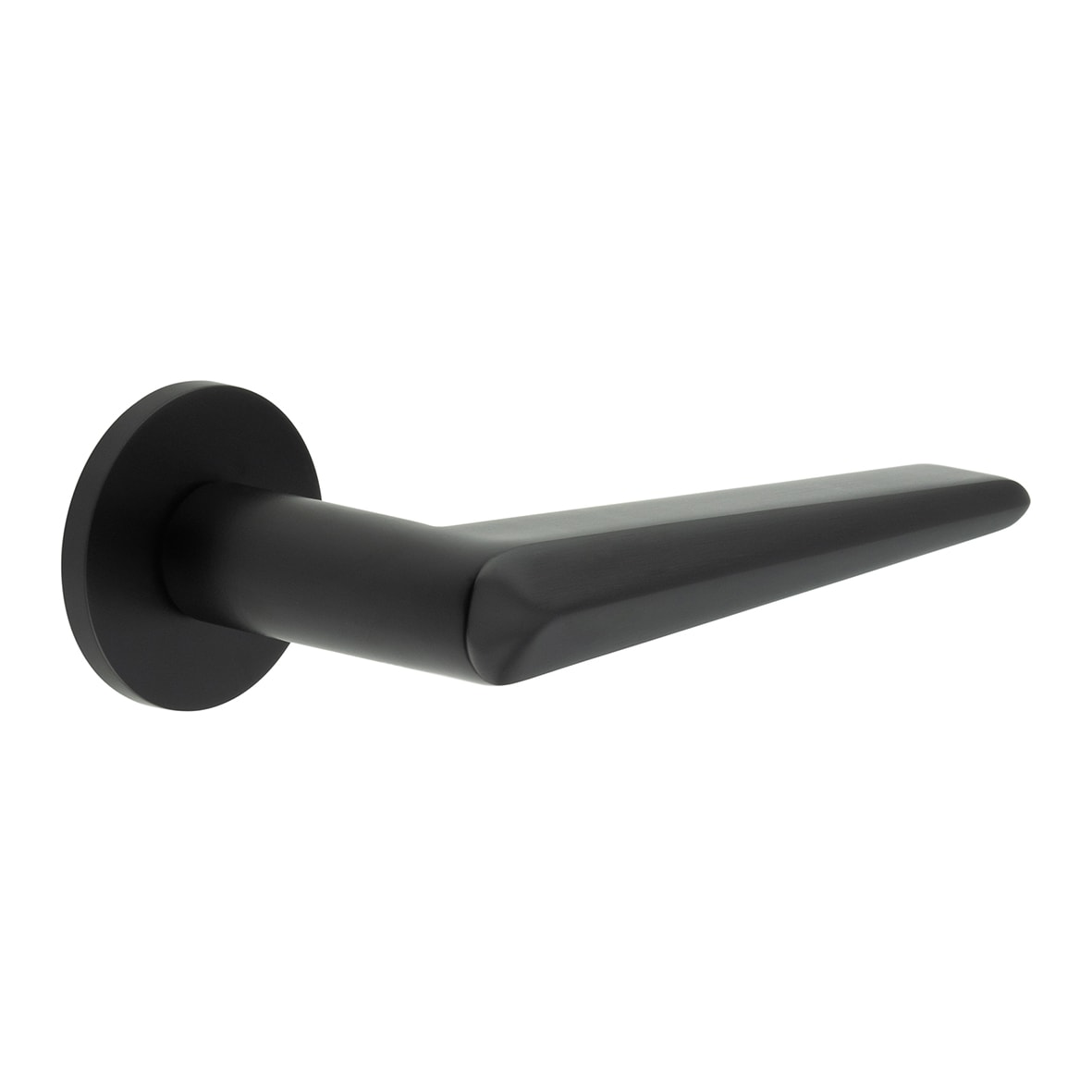 Black Sprung Fire Rated Door Handles on Round Rose - CR-107 Range