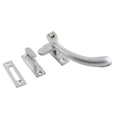 Cast Bulb End Mortice & Hook Plate Casement Window Fastener - Reversible - Satin Chrome