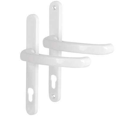 White uPVC Extended Multipoint Door Handles - 92mm c/c - Balmoral Range