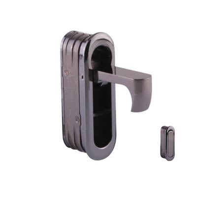 Door Edge Finger Pull - 58 x 18 x 18mm - Polished Black Nickel