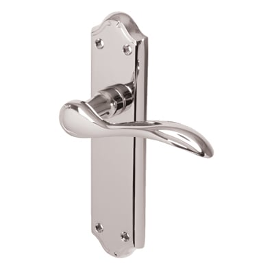 Polished Chrome Scroll Latch Door Handles - Madrid Range - 180 x 45mm