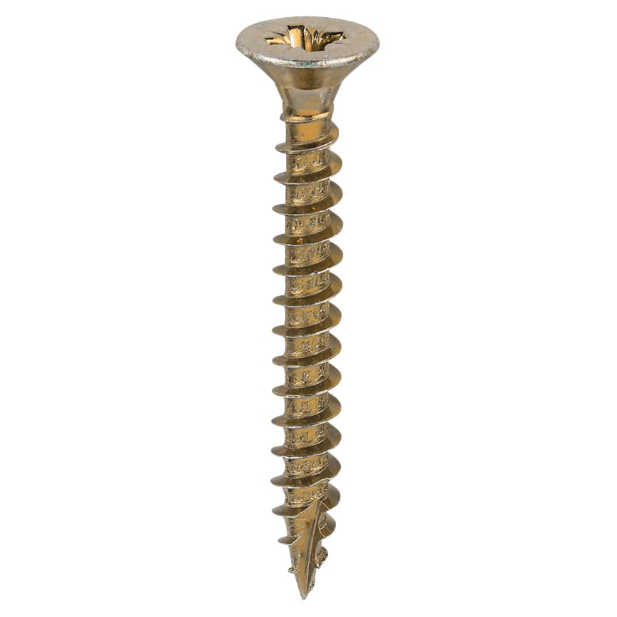 Classic Pozi Countersunk Wood Screws - 6.0 x 50mm - Yellow Zinc - Pack of 200