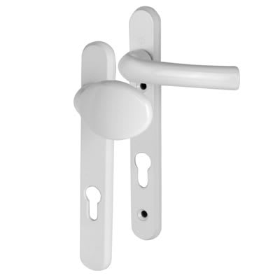 76G/3370N White uPVC Multipoint Lever/Pad Door Handles - 92mm c/c - Tokyo Range