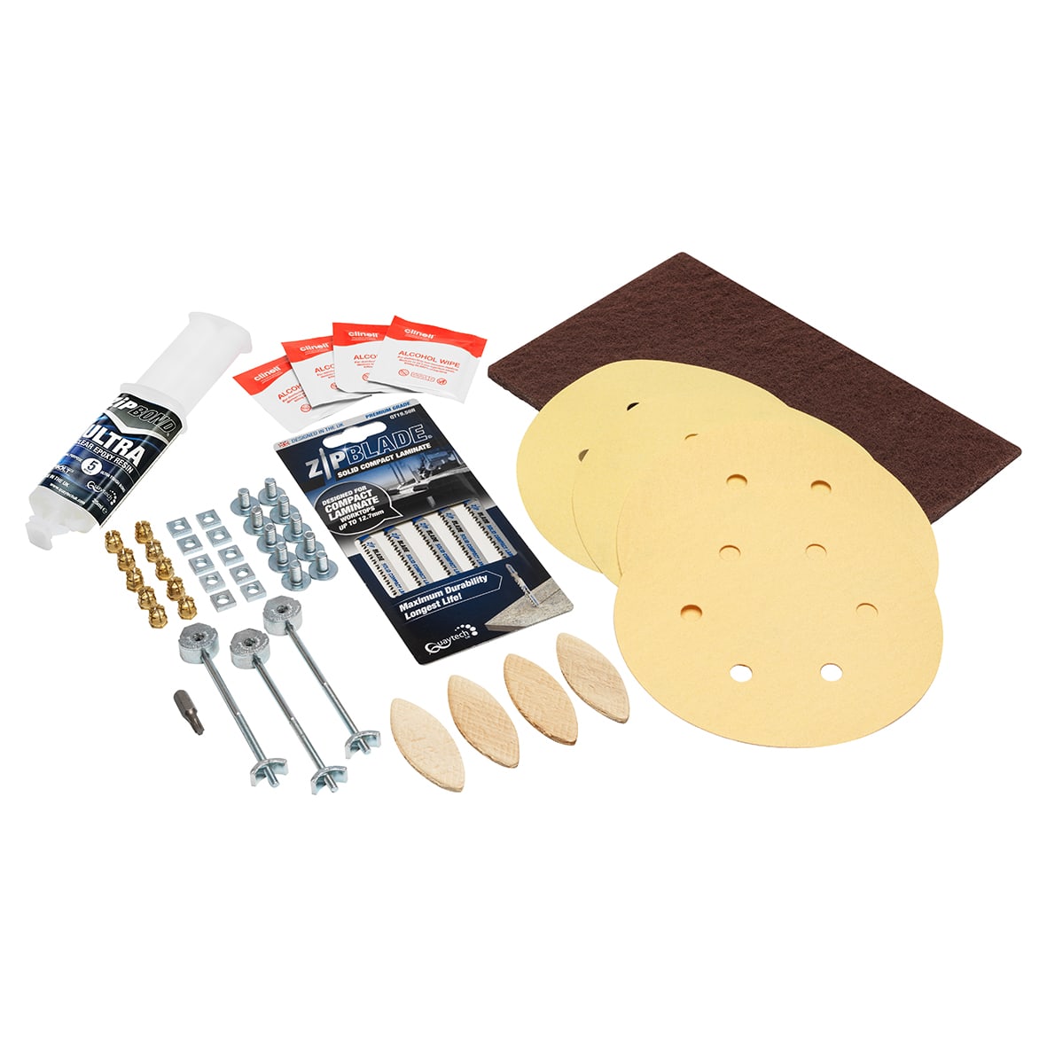 Solid Compact Laminate Worktop Ultimate Fixing Kit - Suits 12 - 15mm Thick Worktops