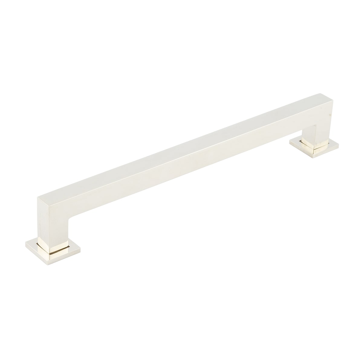 Trafalgar 25mm Square D-Bar Cabinet Pull Handle - 224mm c/c - Polished Nickel
