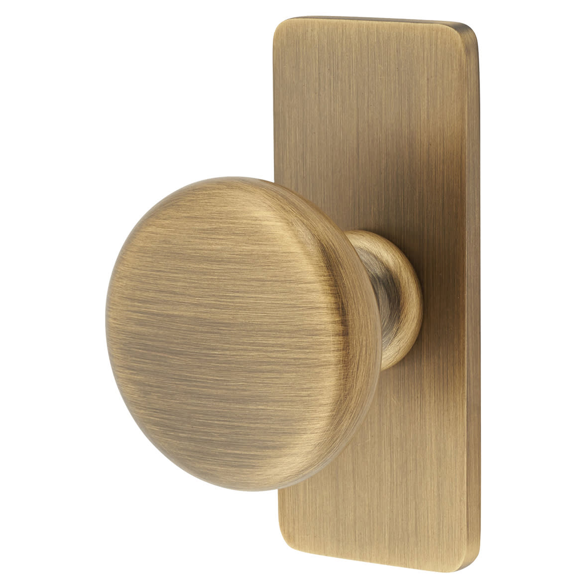 Crofts & Assinder Banbury Round Cabinet Knob on Rectangle Backplate - 32mm Diameter - American Bronze