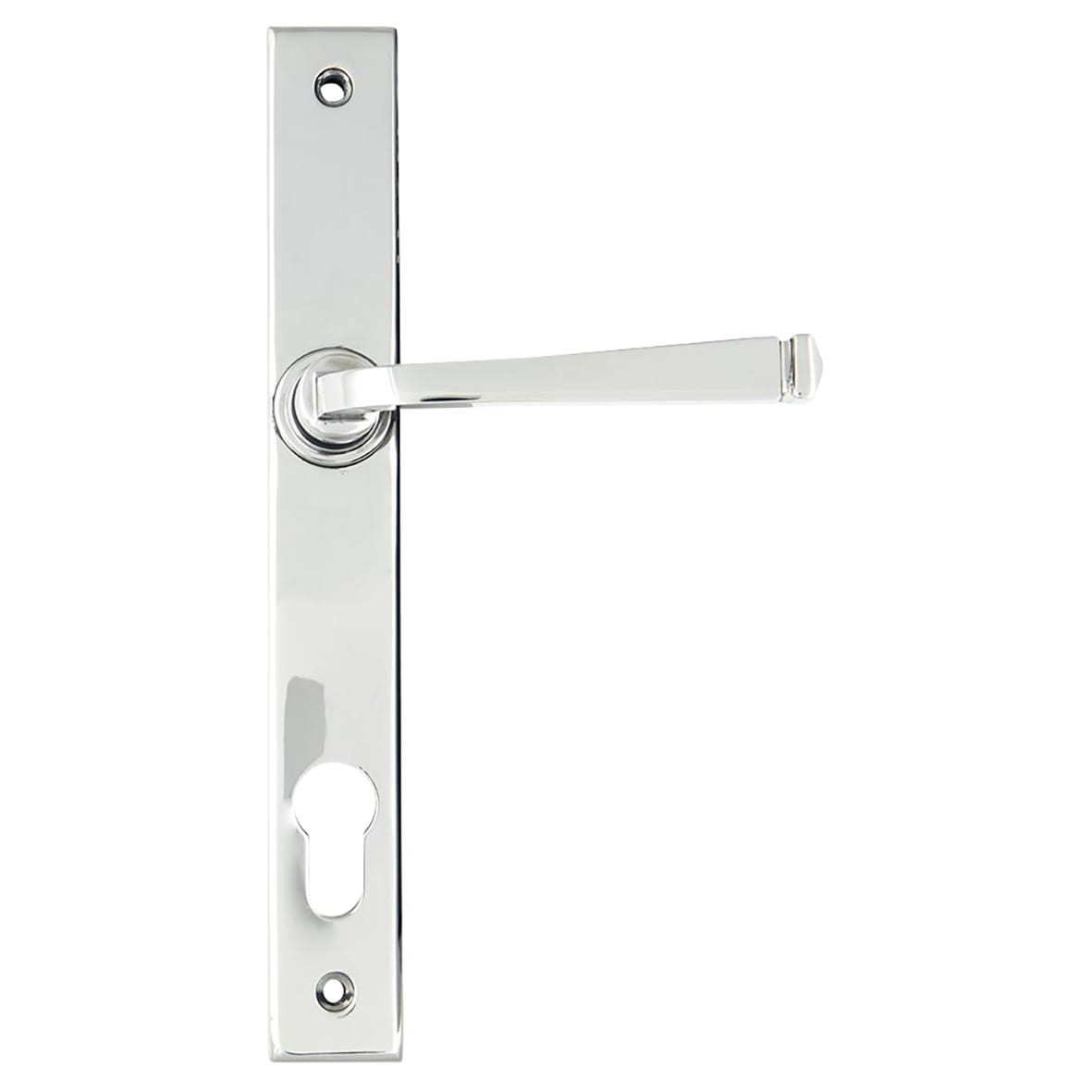 Polished Chrome uPVC Slimline Multipoint Door Handles - 92mm c/c - Avon Range