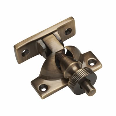 Brighton Screw Pattern Sash Window Fastener - 58 x 22mm - Antique Brass