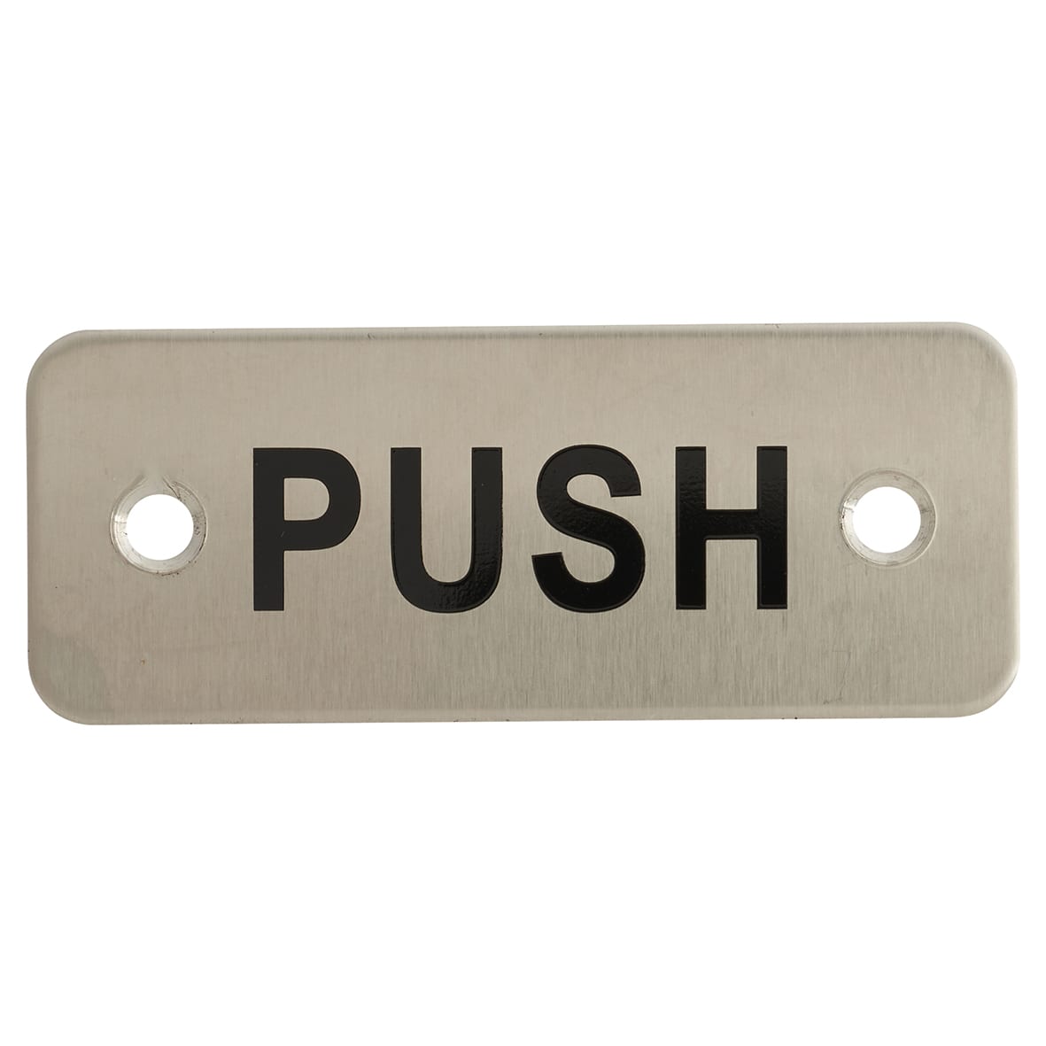 Push Rectangular Door Sign - 75 x 30mm - Satin Stainless Steel