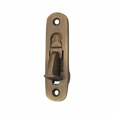 Weekes Sash Window Stop - 70 x 19mm - Radius End - Antique Brass