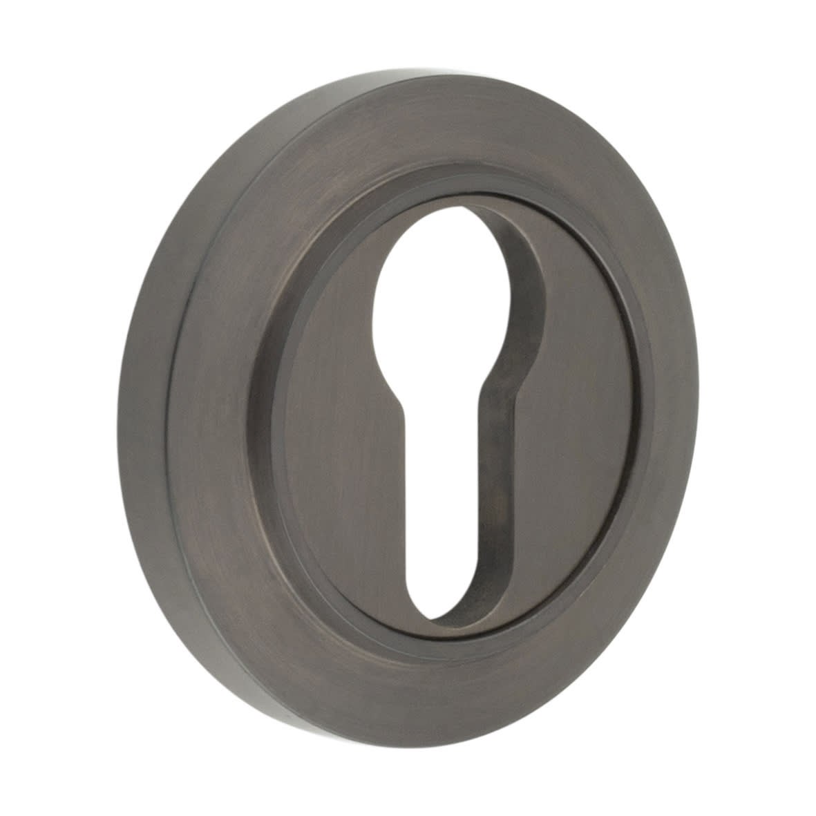 Escutcheon on Chamfered Rose - 53mm Diameter - Euro - Dark Bronze