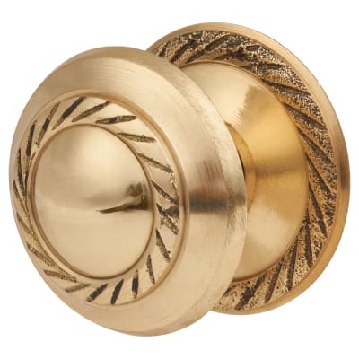 Budget Georgian Round Cabinet Knob - 32mm Diameter - Polished Brass