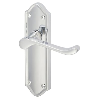 Polished Chrome Scroll Latch Door Handles - Ashmead Range - 168 x 46mm