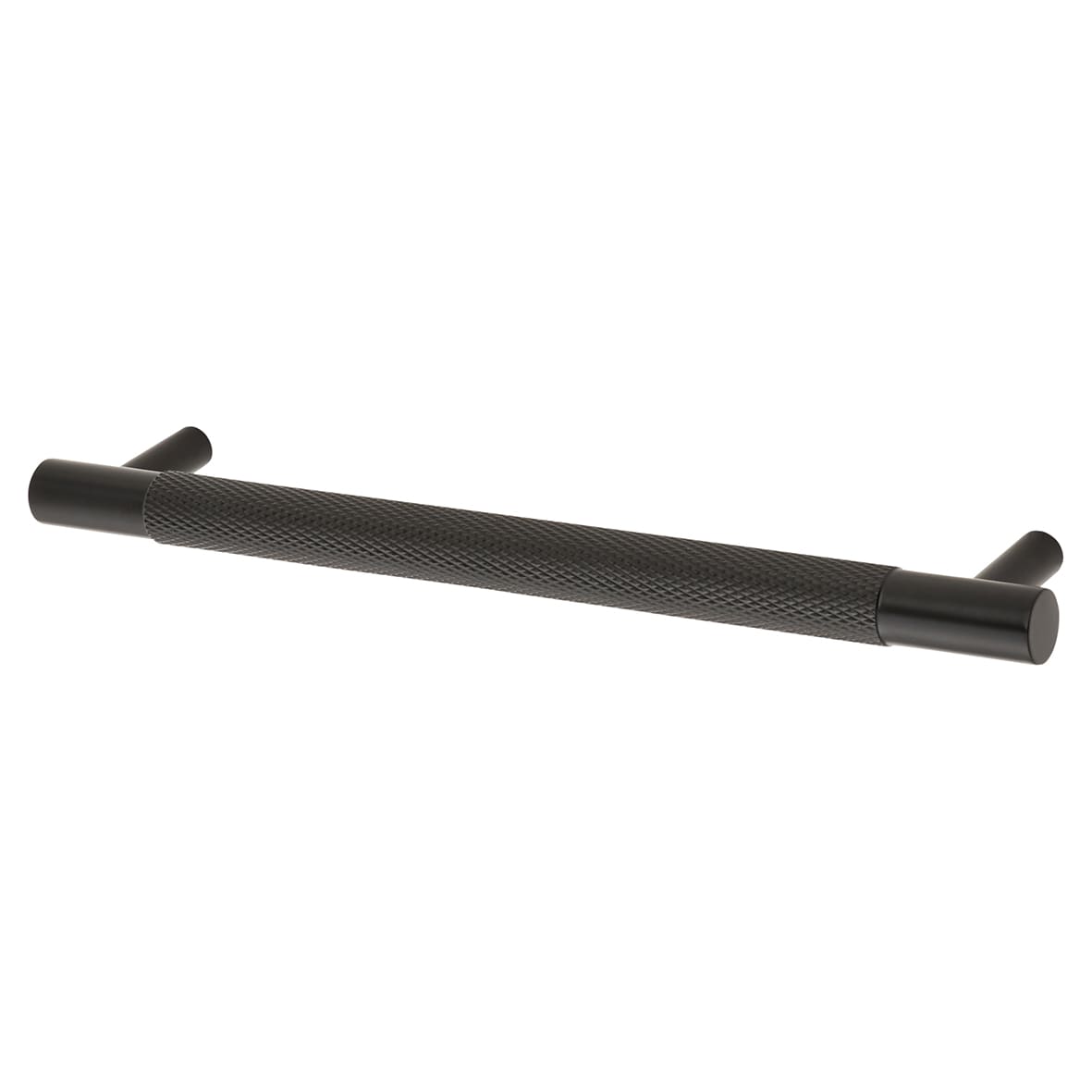 Brunel 13mm Knurled T-Bar Cabinet Pull Handle - 160mm Centres - Matt Black